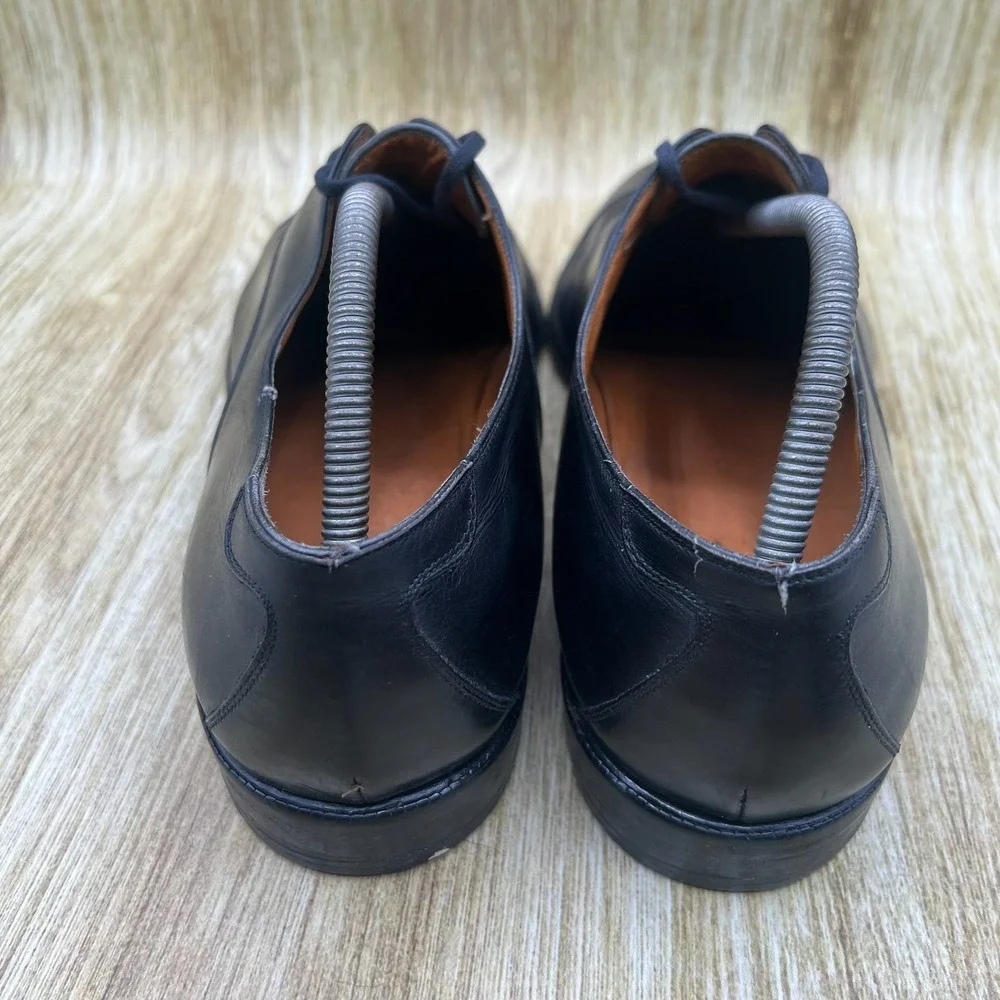 Salvatore Ferragamo Oxford Shoes Men's Size 10 2E Black Leather Cap Toe Dress